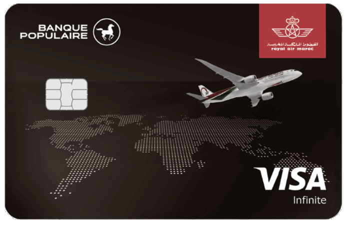 La Banque Populaire et Royal Air Maroc lancent une carte Visa Infinite premium avec avantages voyage et bonus de bienvenue.